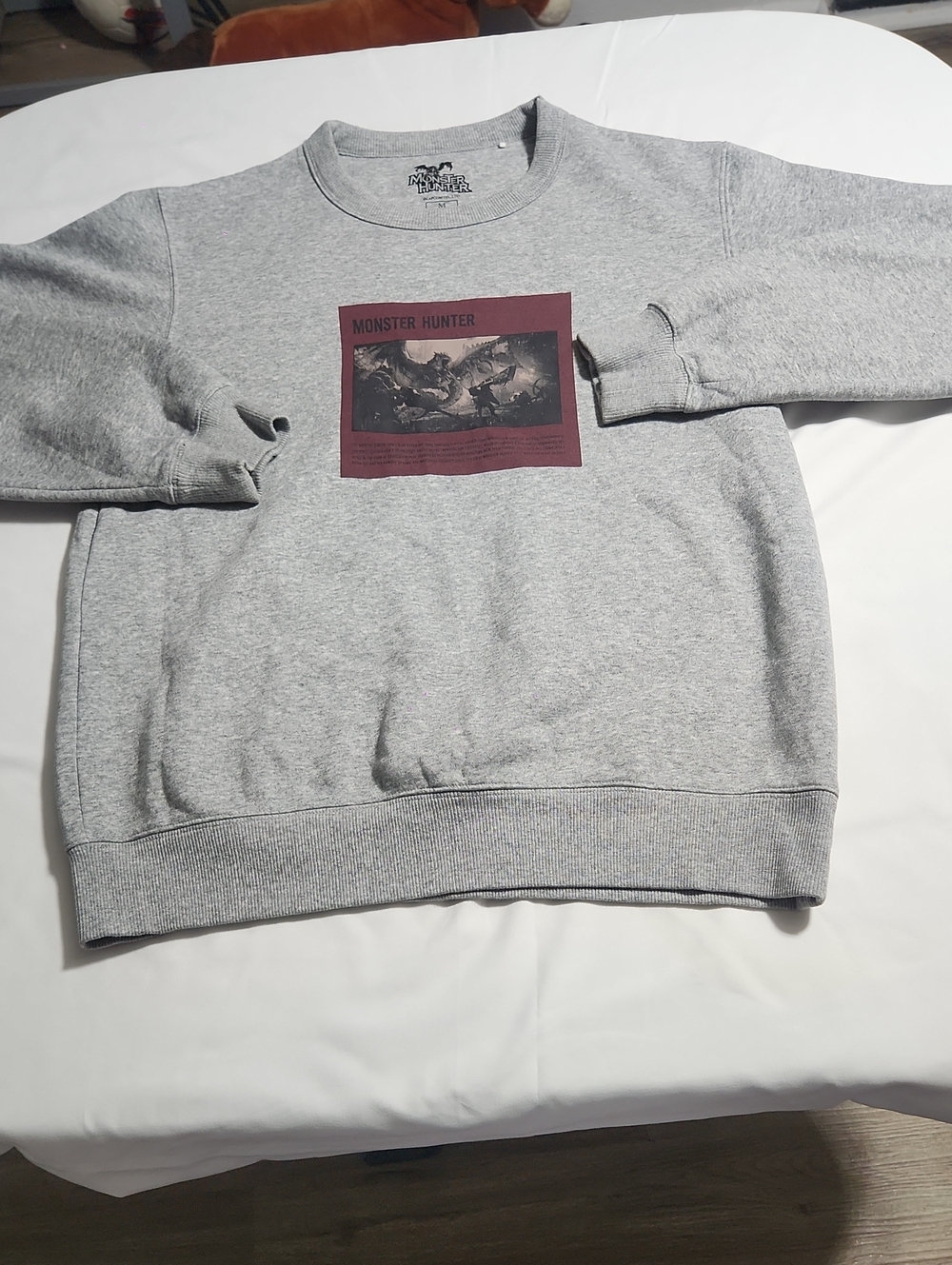 Monster Hunter Graphic Crewneck Sweatshirt - Grey